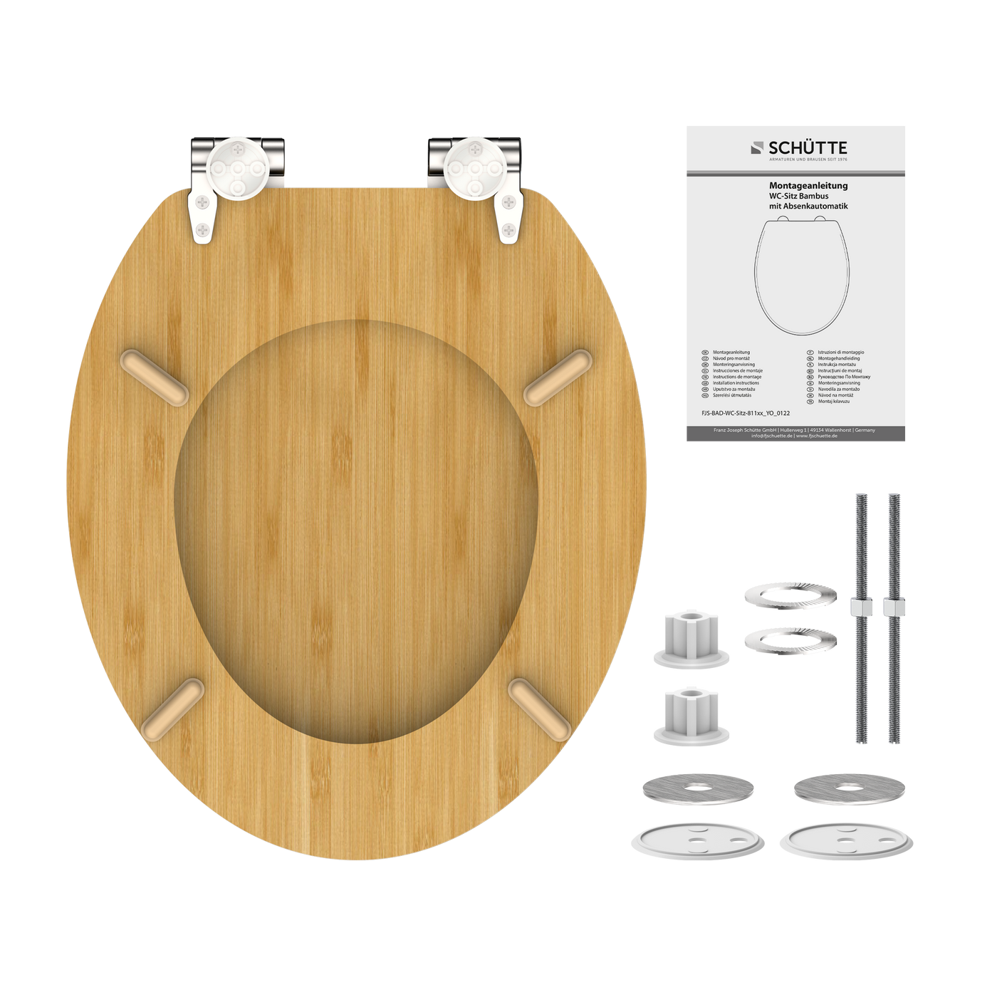 Abattant WC en Bambou massif BAMBOO avec frein de chute