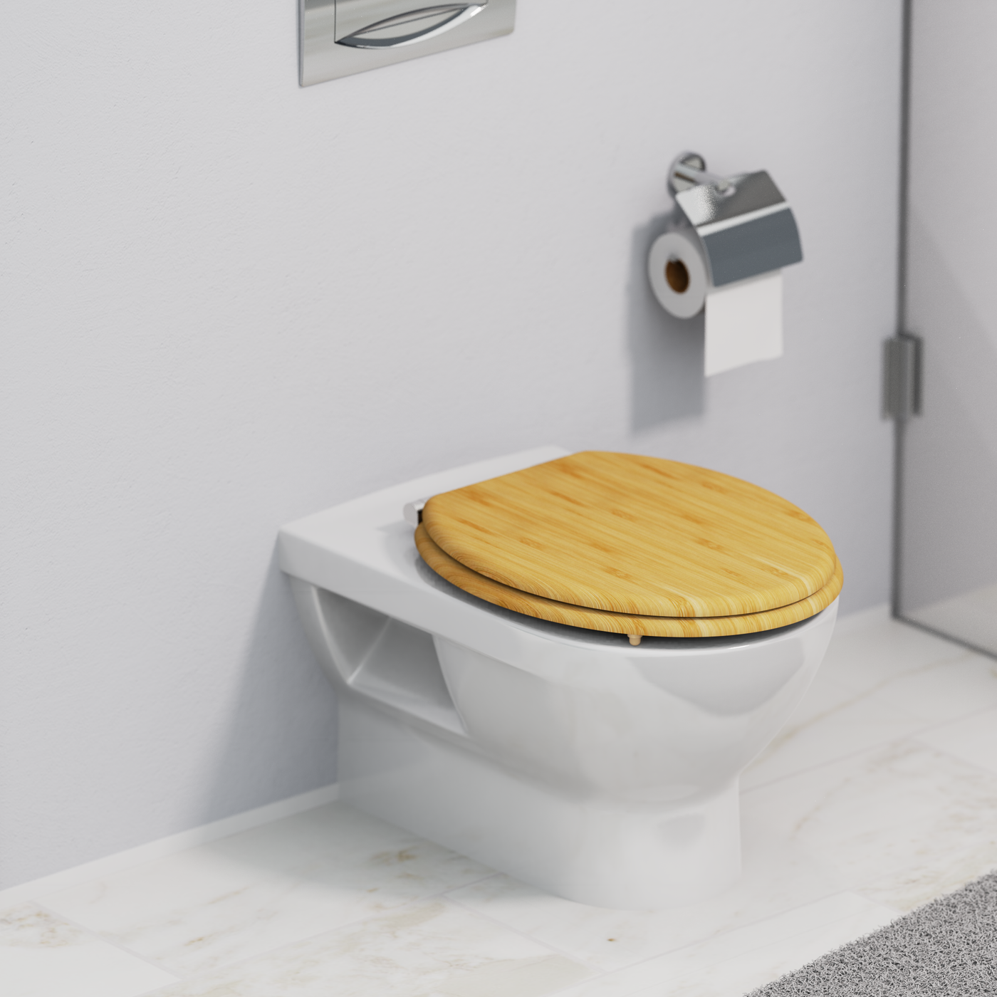 Abattant WC en Bambou massif BAMBOO avec frein de chute