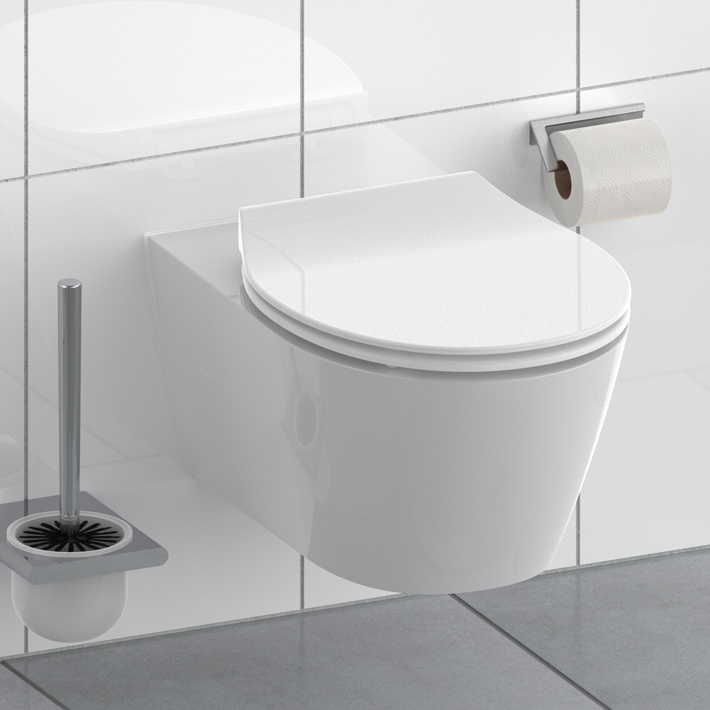 Abattant WC extra fin en duroplast SLIM avec frein de chute Blanc