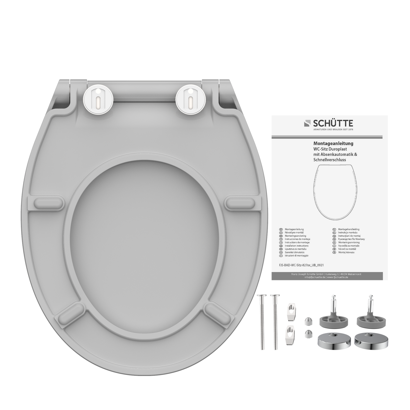 Abattant WC extra fin en duroplast SLIM avec frein de chute Gris clair