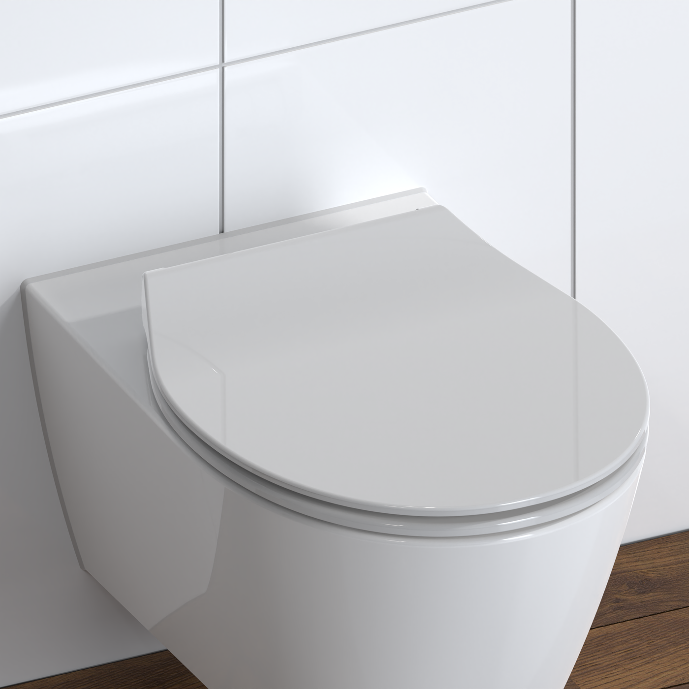 Abattant WC extra fin en duroplast SLIM avec frein de chute Gris clair