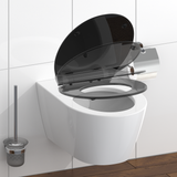 Abattant WC extra fin en duroplast SLIM avec frein de chute Noir