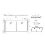 Receveur de douche extra plat OXALYS acrylique 2000x1000