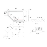 Receveur de douche extra plat pentagone OXALYS acrylique 1400x900