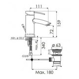 Mitigeur lavabo vasque Paffoni ORAGE chromé