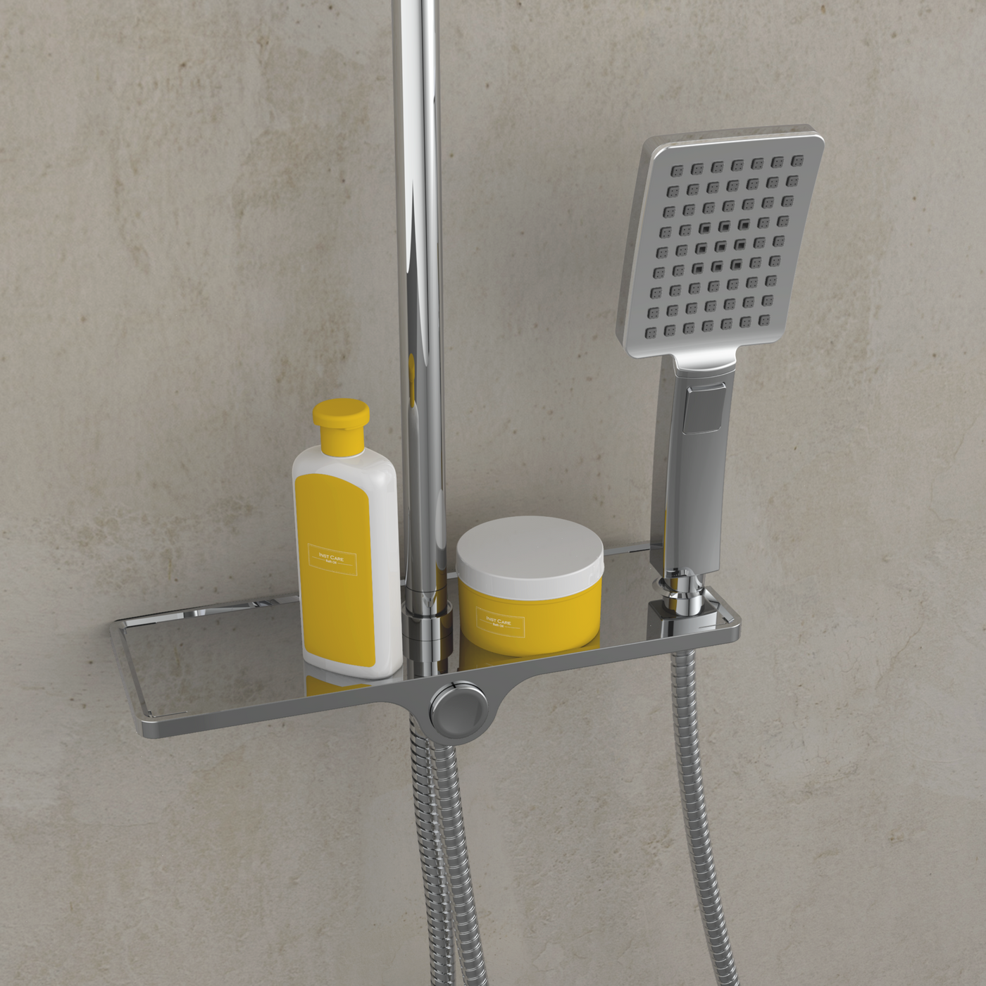 Colonne de douche DS3 chromé avec pommeau de douche effet pluie