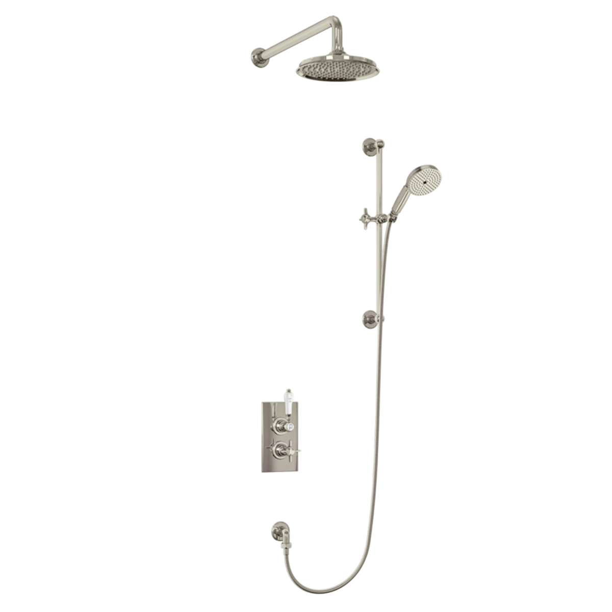 Ensemble de douche thermostatique encastré HÉRITAGE coloris nickel