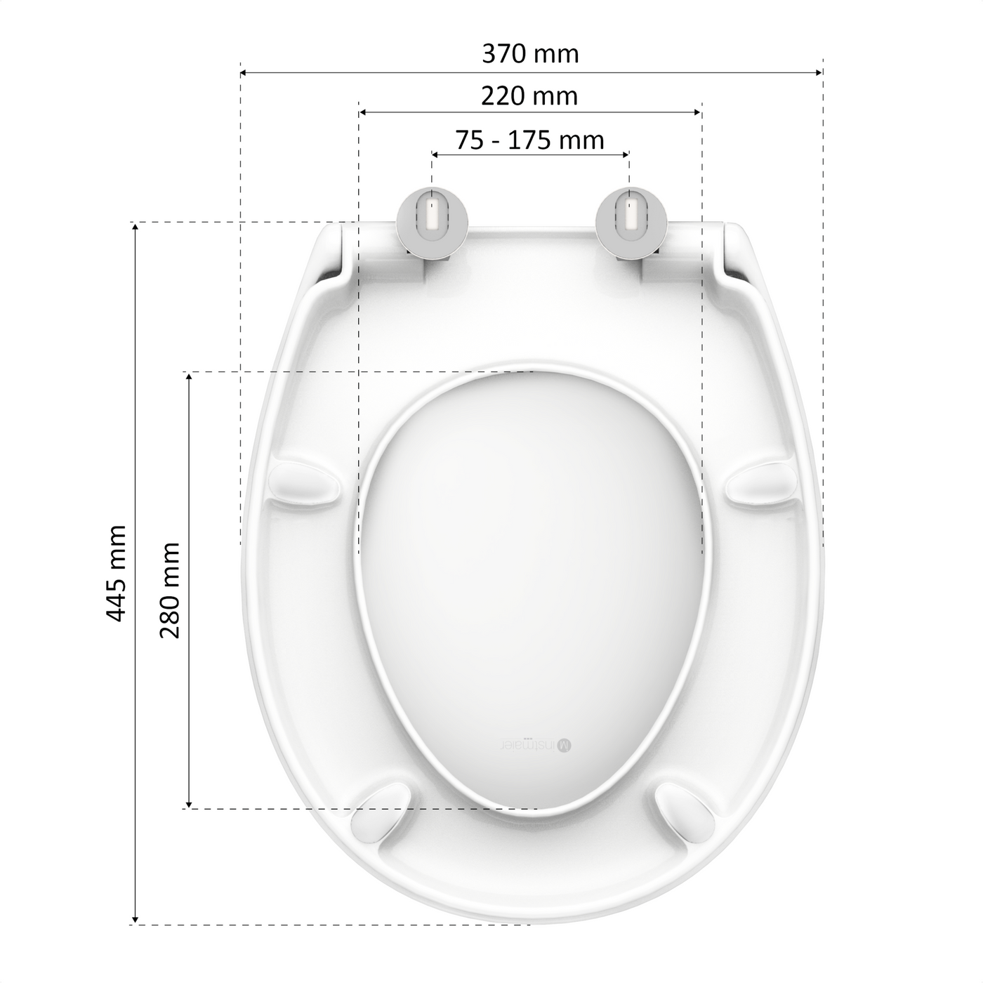 Abattant WC ovale en duroplast blanc avec frein de chute - WHITE