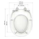 Abattant WC ovale en duroplast blanc avec frein de chute - WHITE