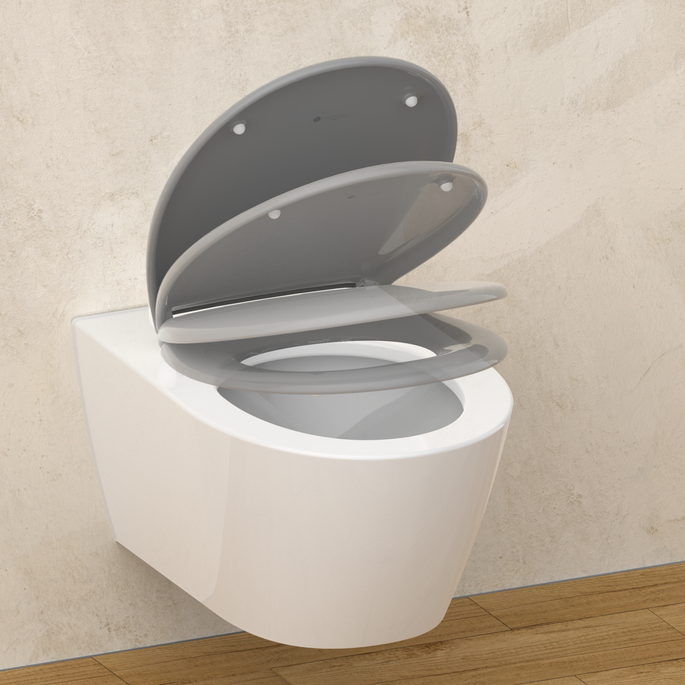 Abattant WC ovale en duroplast gris avec frein de chute - MANHATTAN-GREY