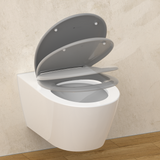 Abattant WC ovale en duroplast gris avec frein de chute - MANHATTAN-GREY