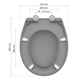 Abattant WC ovale en duroplast gris avec frein de chute - MANHATTAN-GREY