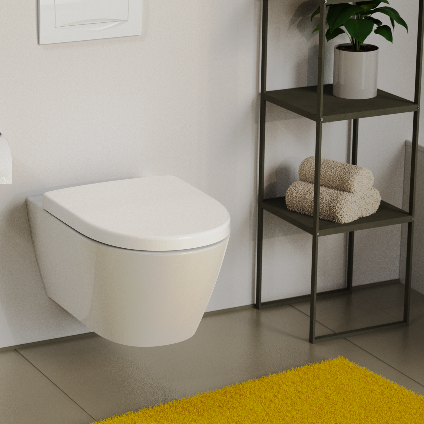 Abattant WC forme en "D" en duroplast blanc avec frein de chute - WHITE