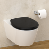 Abattant WC ovale en duroplast noir avec frein de chute - BLACK