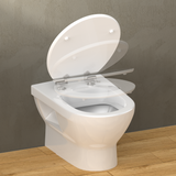 Abattant WC ovale en MDF blanc certification FSC avec frein de chute - WC1M