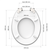 Abattant WC ovale en MDF blanc certification FSC avec frein de chute - WC1M