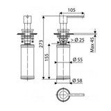 Distributeur savon Luisina bec arrondi en inox massif