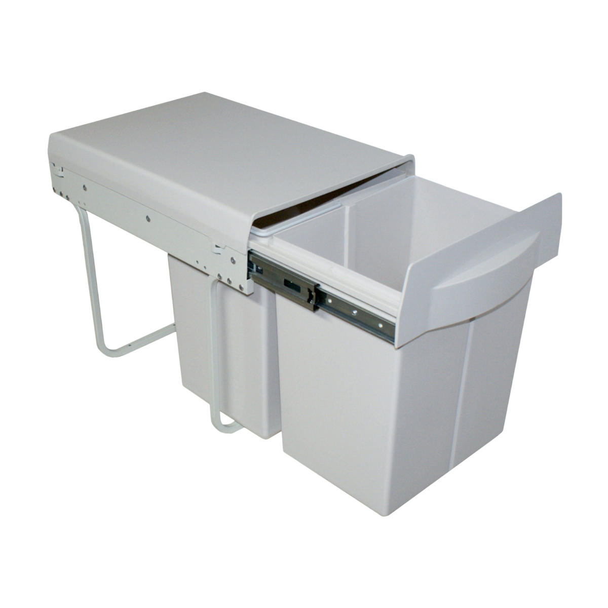 Poubelle de cuisine encastrable blanc POPPY - 2x20 litres