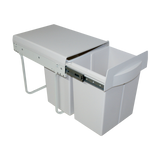 Poubelle de cuisine encastrable blanc POPPY - 2x20 litres