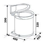 Poubelle de cuisine encastrable BEN - 32 litres