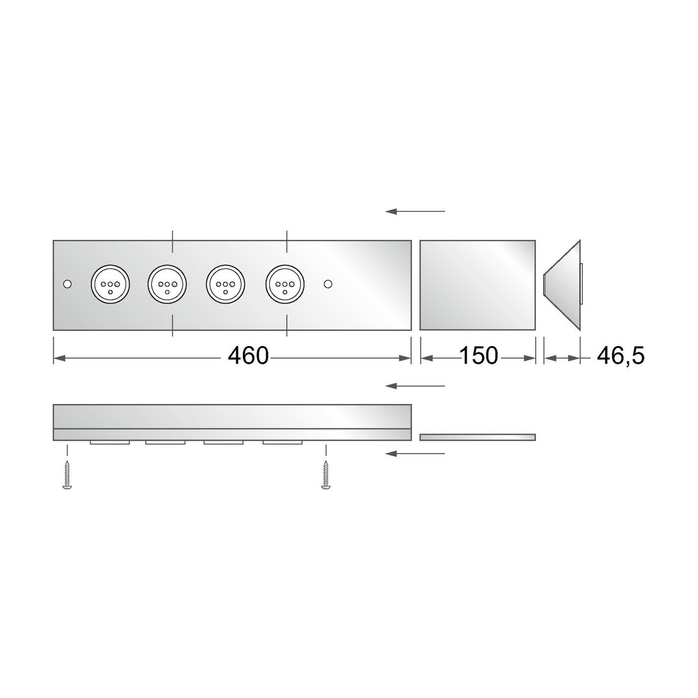 Prise cuisine ESQUINA - Bloc 4 prises soft touch noir