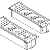 Prise plan de travail CLAP - Bloc 2 prises + 2 USB à encastrer noir