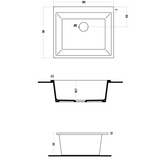 Évier sous-plan céramique blanc FELIX 1 bac 600x510