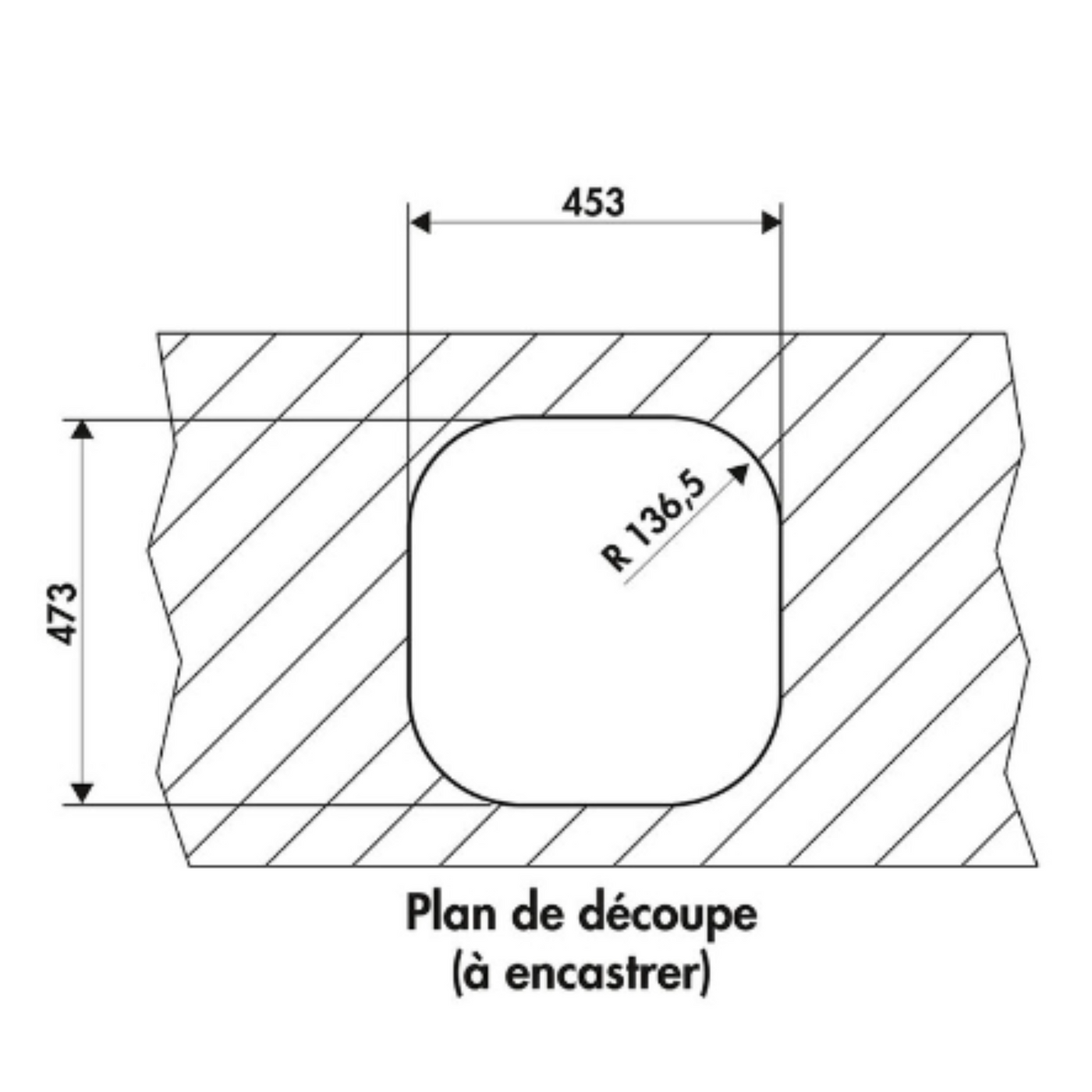 Évier synthèse noir ZAK 1 bac 480x500