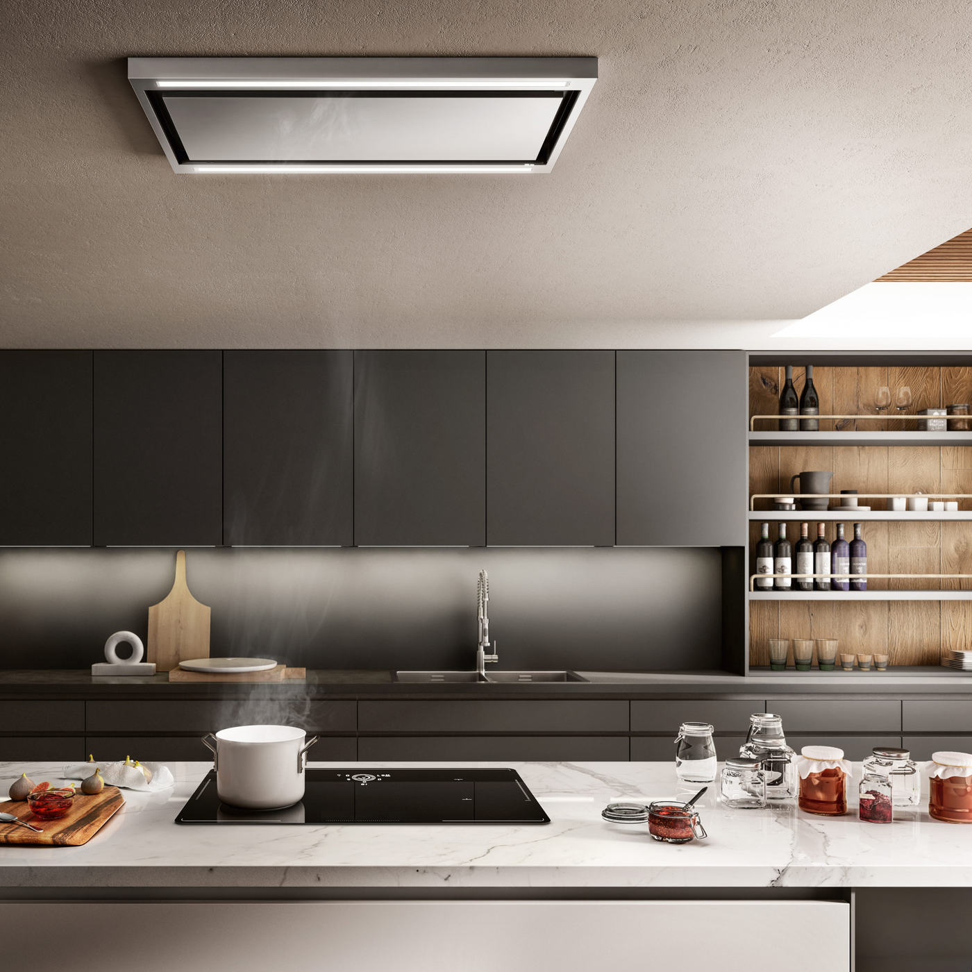 Hotte plafond Elica CLOUD SEVEN inox 90cm évacuation