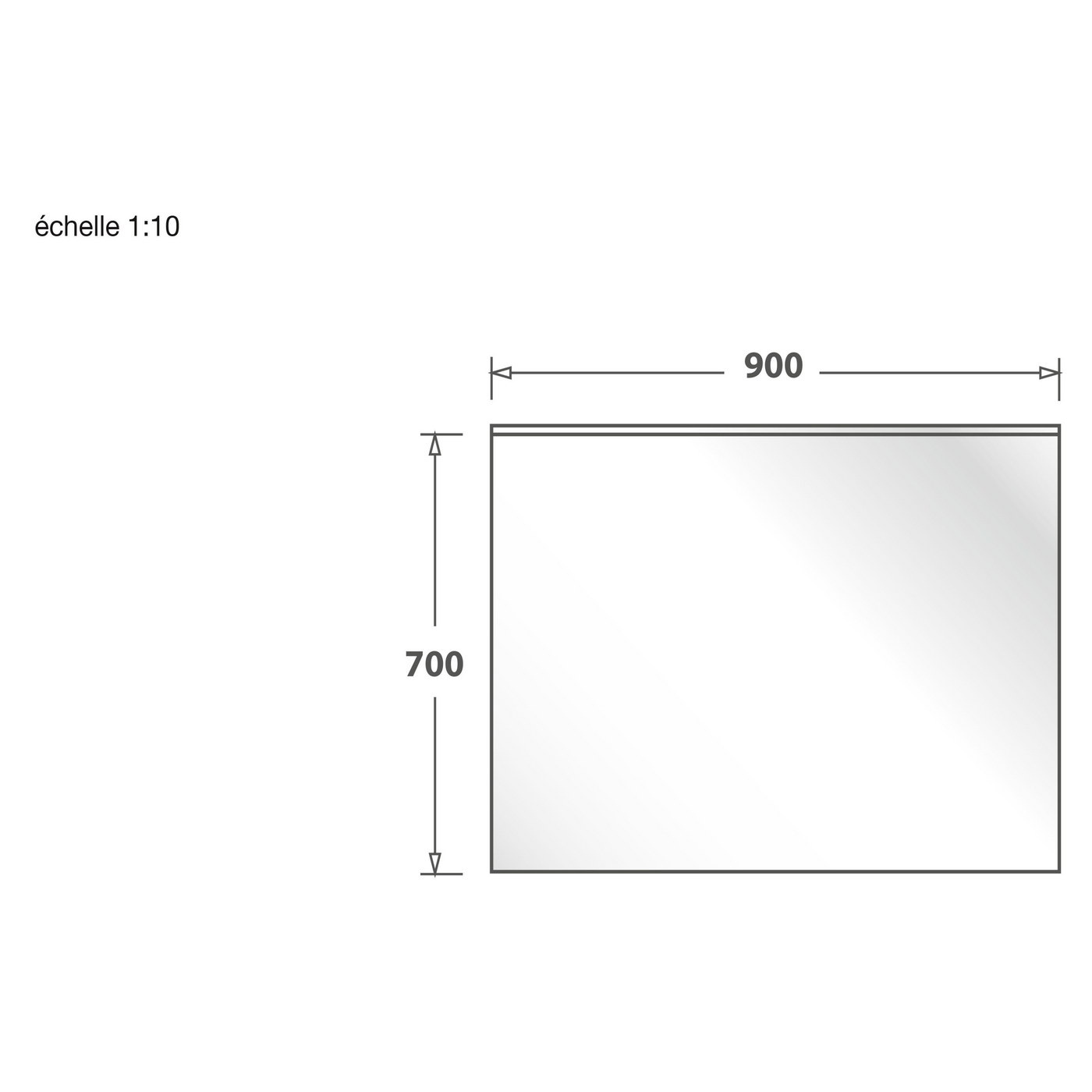 Crédence cuisine fond de hotte inox - Hauteur 70 cm L900xH700