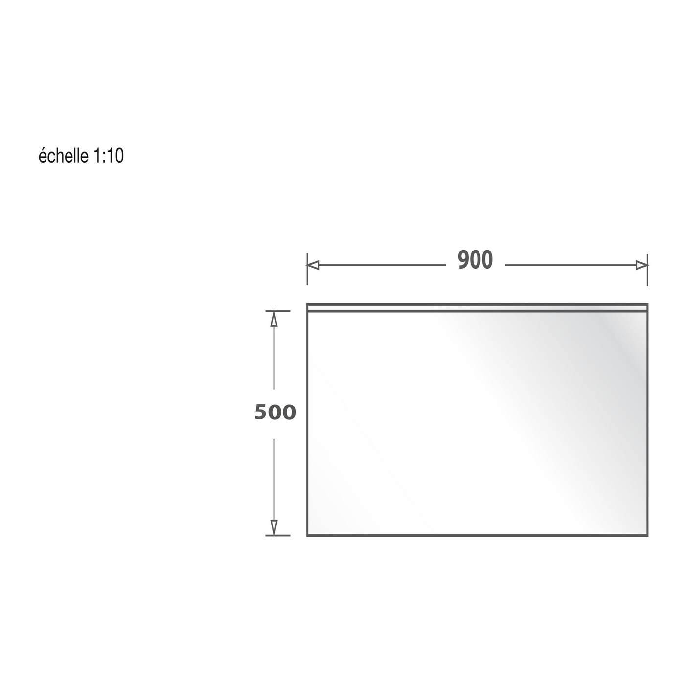 Crédence cuisine fond de hotte inox - Hauteur 50 cm L900xH500