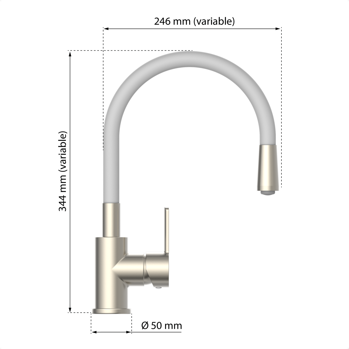 Robinet douchette gris et inox FLEXO