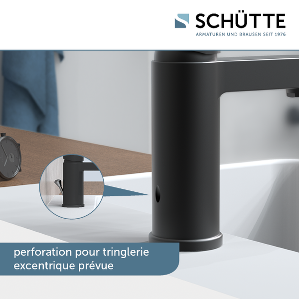 Mitigeur lavabo vasque Schütte ELEPHANT noir mat