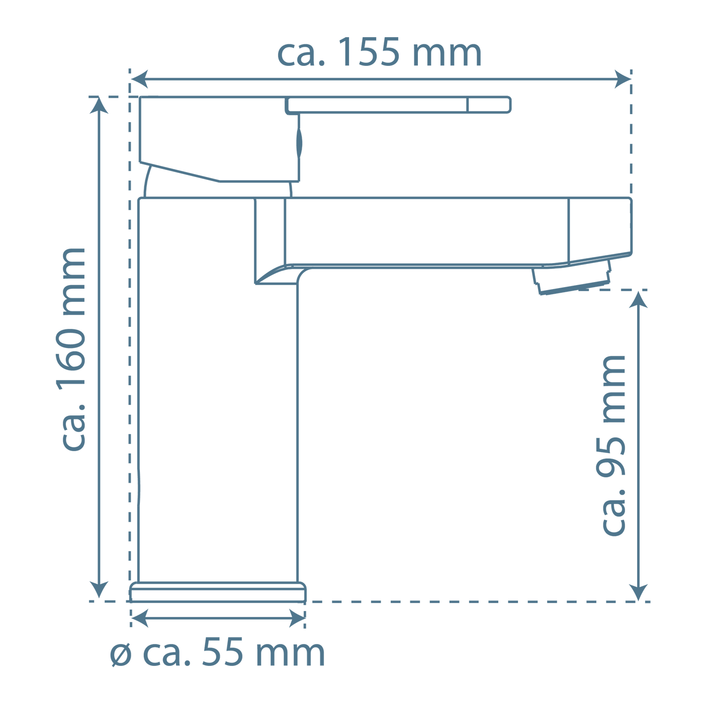 Mitigeur lavabo vasque Schütte ELEPHANT noir mat