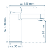 Mitigeur lavabo vasque Schütte ELEPHANT noir mat