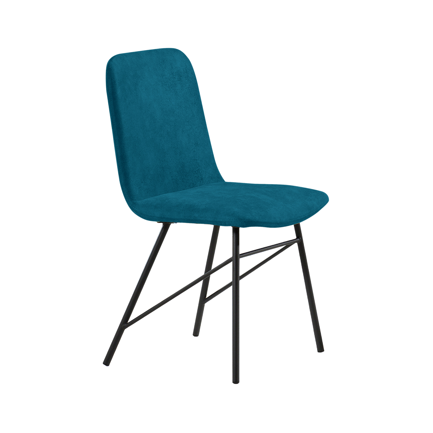 Chaise de salle à manger ANAIS avec assise velours bleu