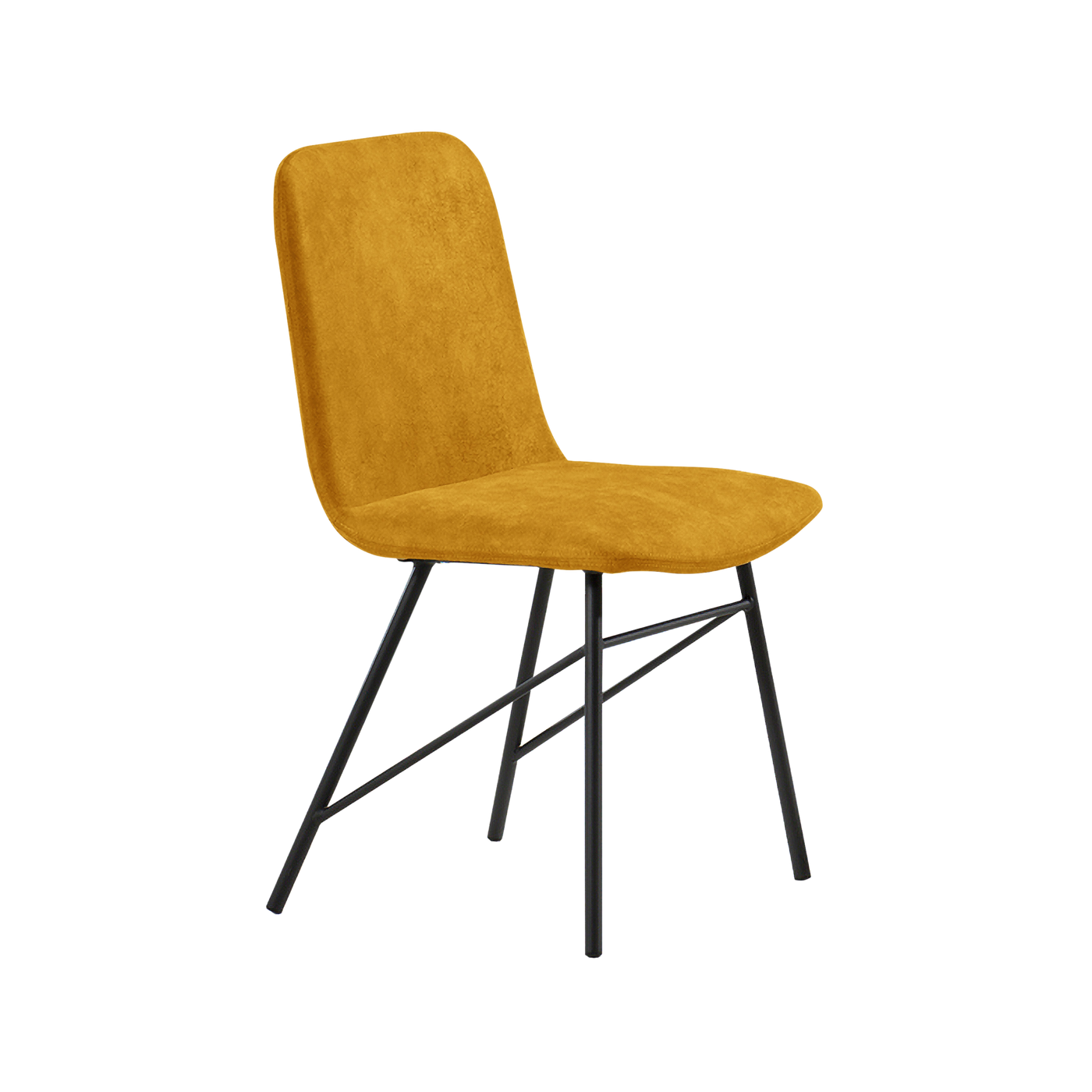 Chaise de salle à manger ANAIS avec assise velours jaune