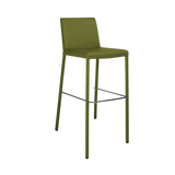 Tabouret de bar JIMMY hauteur bar en vinyle vert kaki