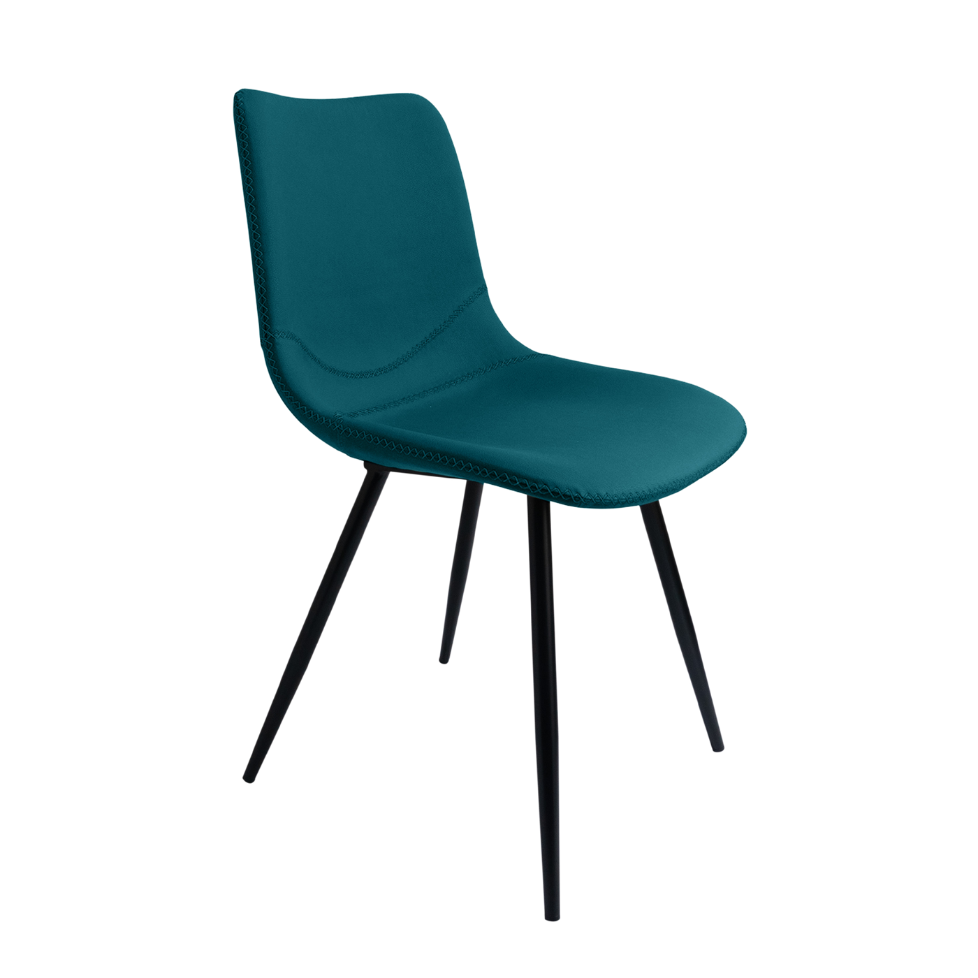 Chaise de salle à manger Oscar avec assise velours bleu