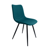 Chaise de salle à manger Oscar avec assise velours bleu