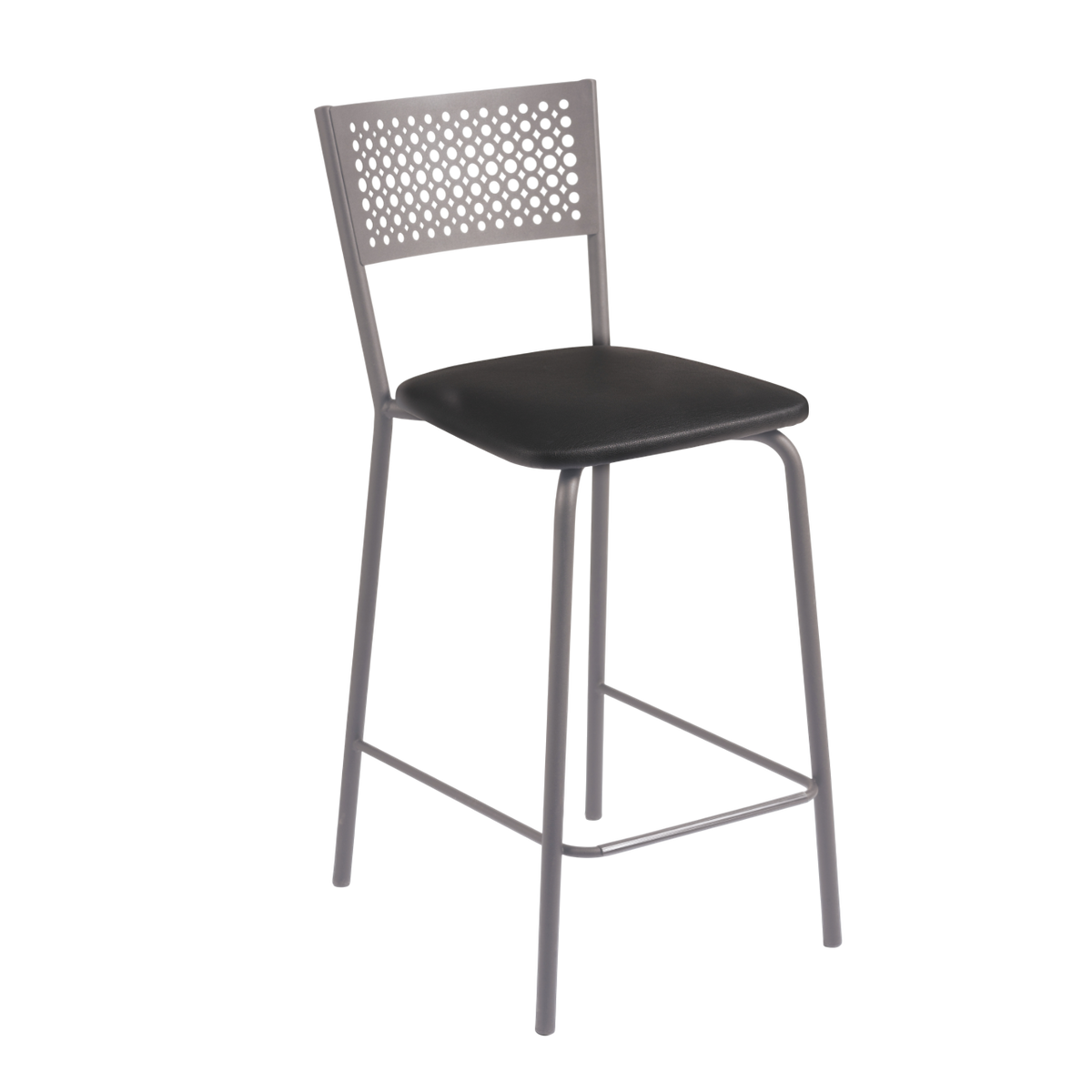 Tabouret de bar SCARLETT taupe brillant et noir