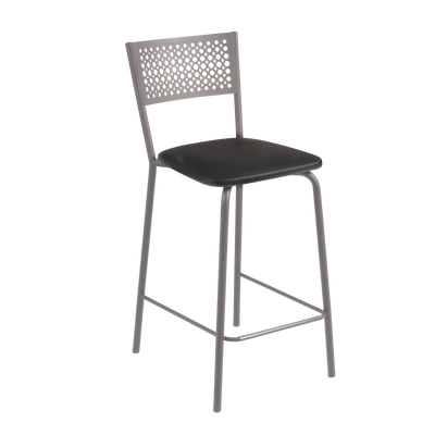 Tabouret de bar SCARLETT taupe brillant et noir