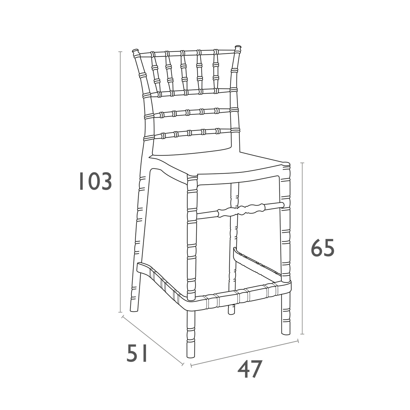 Tabouret de bar JUDY transparent